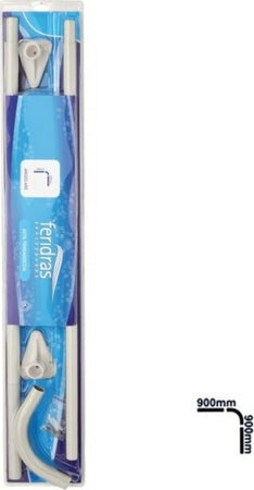 Asta-Telaio-Per-Tenda-Angolare-90-X-90-Cm-Per-Doccia-Bagno-Diametro-22-Mm-Bianca