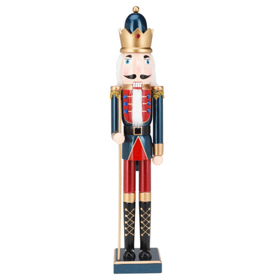 Statuetta decorativa Soldatino schiaccianoci in legno decorazione natalizia h 55 cm