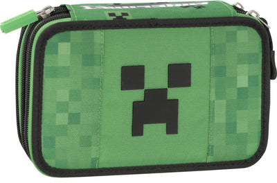 Astuccio 3 Zip Con Corredo Pixel Minecraft - Completo Di Accessori Per La Scuola