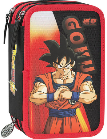 Astuccio 3 zip dragon ball nero/rosso/giallo