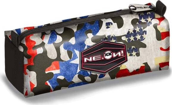 Astuccio-Bauletto-Neon-Gut-Camo-Bandiera-Americana-Singola-Zip-Scuola-Ragazzi