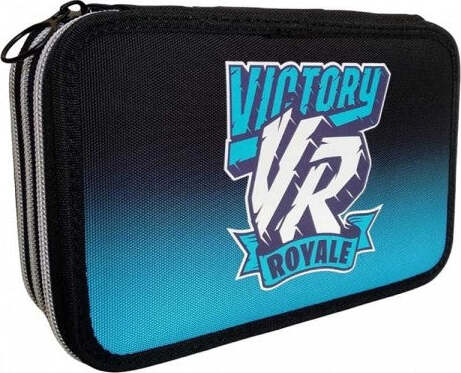 Astuccio-Completo-3-Scomparti-Chiusura-A-Zip-Sporty-Victory-Fortnite-Penna-Frixi