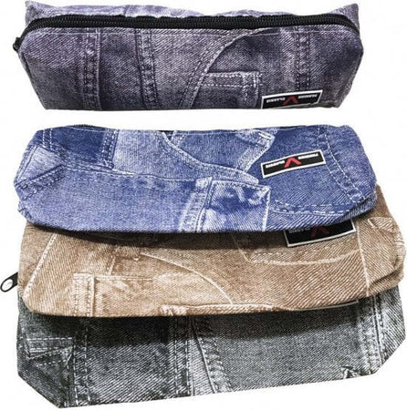 Astuccio-Jeans-Stampato-Portapenne-Portapastelli-Cosmetici-Zip-Scuola