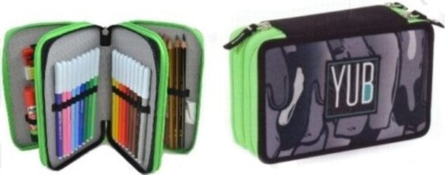 ASTUCCIO PORTAPASTELLI SCUOLA 3 ZIP YUB MURALES PASTELLI PENNARELLI VERDE NERO Cancelleria e prodotti per ufficio/Scuola e materiale didattico/Materiale scolastico/Cartelle e zaini per la scuola/Astucci Trade Shop italia - Napoli, Commerciovirtuoso.it