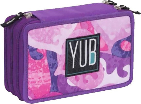 Astuccio-Portapastelli-Scuola-3-Zip-Yub-Murales-Pastelli-Pennarelli-Viola-Rosa