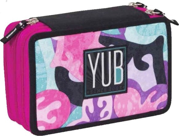 Astuccio-Portapastelli-Scuola-3-Zip-Yub-Murales-Pennarelli-Fuxia-Verde-Acqua