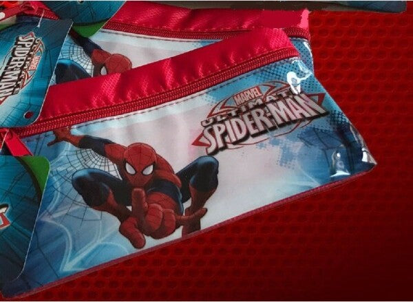 Astuccio-Portapastelli-Zip-Spiderman-Colore-Blu-Rosso-Portapenne-Scuola