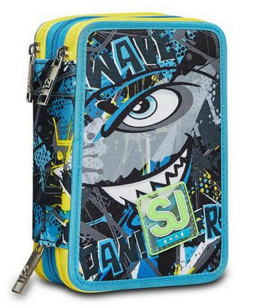 Astuccio Sj Triplo Boy Seven Astuccio per La Scuola 45 Pezzi per Bambini