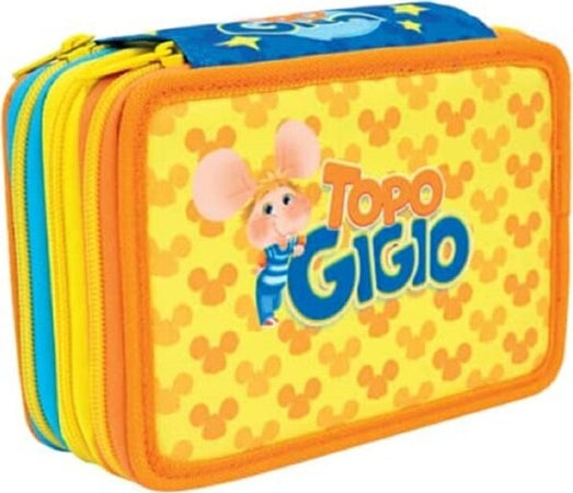 Astuccio-Triplo-Multicolore-Topo-Gigio-3-Scomparti-Zip-Scuola-Portapastelli