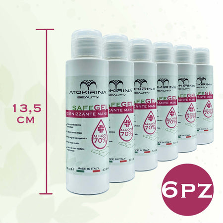 Atokirina Safegel Igienizzante Mani a Base Alcolica Senza Risciacquo 70% Alcool Antibatterico Igienizza Protegge Le Mani Da Agenti Contaminanti