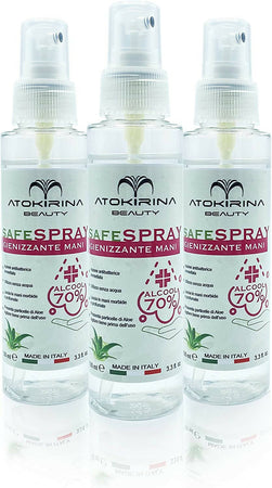Atokirina Safespray Igienizzante Mani E Superfici 70% Alcool Con Aloe Vera Agisce Rapidamente Senza Risciacquo Antibatterico Protegge Da Virus E Batteri