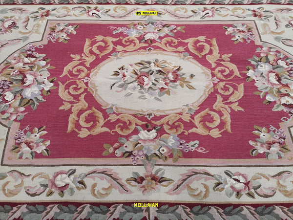 Aubusson-Extra-Fine-153-X-91-Rosa-Corallo-E-Beige---Eleganza-E-Raffinatezza