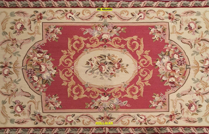 Aubusson-Extra-Fine-153-X-91-Rosa-Corallo-E-Beige---Eleganza-E-Raffinatezza