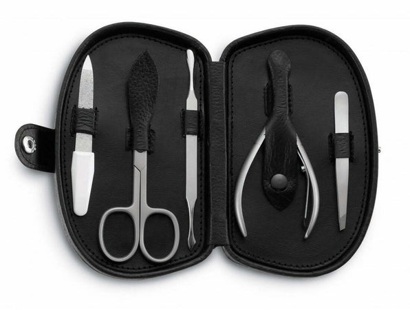 Ausonia - 13406 Set Astuccio Manicure Pedicure Da Viaggio Tagliaunghie Taglia Unghie Da 5 Pezzi Inox Made In Italy Con Tronchese