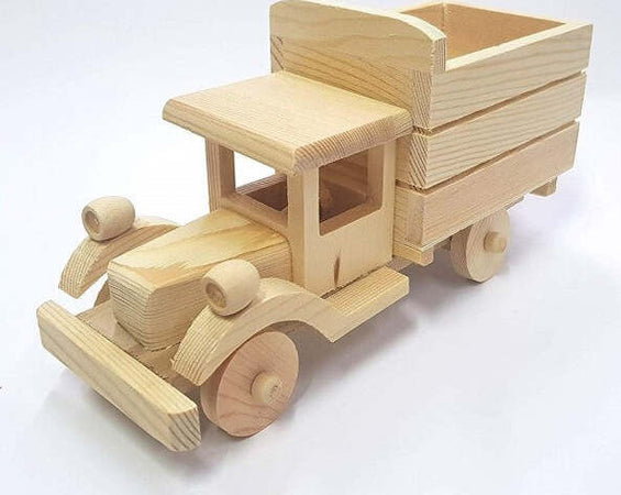 Auto-Camion-In-Legno--64892-Rimorchio-Porta-Oggetti-Gioie-Cofanetto-Decoupage