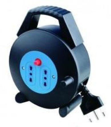 Avvolgicavo con sblocco mt. 5 con 2 prese bivalenti