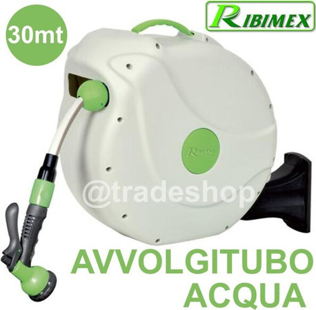 Avvolgitubo-Automatico-Acqua-30-Metri-Ribimex-Prd32p-Con-Fissaggio-A-Parete