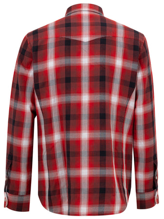 Tom Ford Camicia a Quadri in Misto Cotone - Rosso e Bianco da uomo