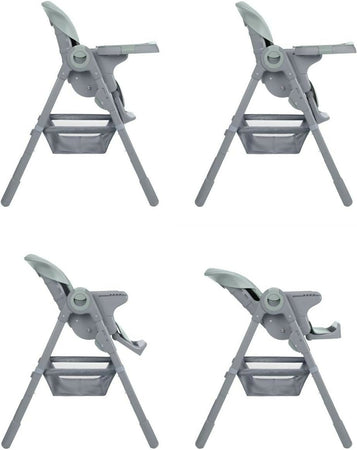 KIKKABOO Seggiolone COMFY+ , regolabile in altezza, con cinture, doppio vassoio, pieghevole, chiusura compatta, comodo, colore MINT, verde menta