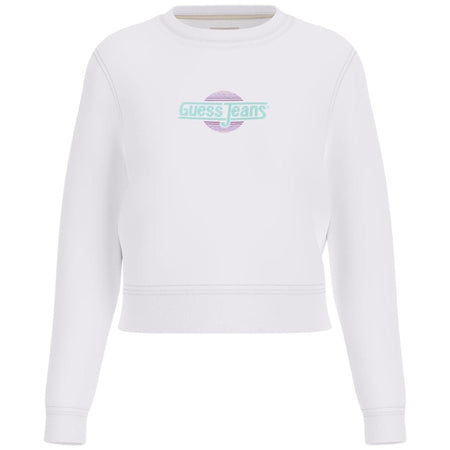 Guess felpa bianca cropped W5GQ20 K68I4 G011 Felpe Guess Jeans