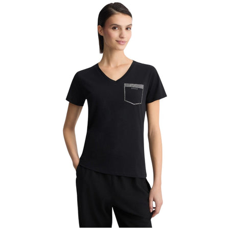 Liu Jo t-shirt nera con strass TA5172JS923 M9278 T-shirt Liu Jo