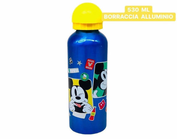 Borraccia personaggi disney in alluminio 530 ml con beccuccio e coperchio stampa a scelta