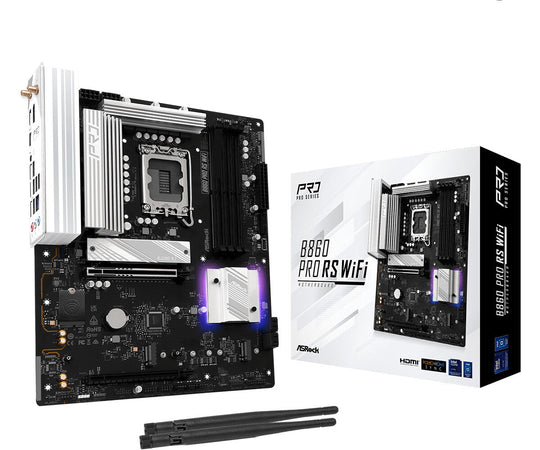 MB Asrock 1851 Intel B860 PRO RS WIFI- 4*DDR5 4*SATA3- 3*M.2- HDMI- DP- WiFi 6E + BT- ATX