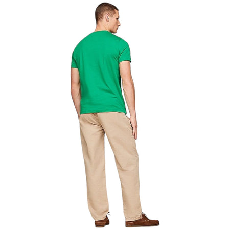 Tommy Hilfiger t-shirt verde logo ricamato MW0MW11797 T-shirt Tommy Hilfiger
