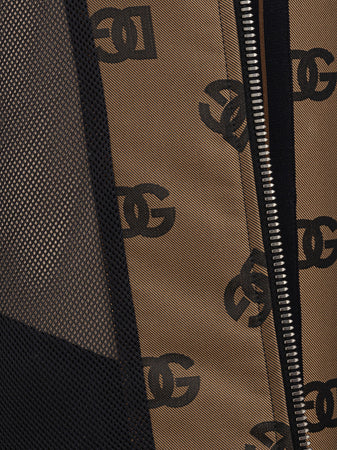Dolce & Gabbana Giubbino con zip all over logo da uomo