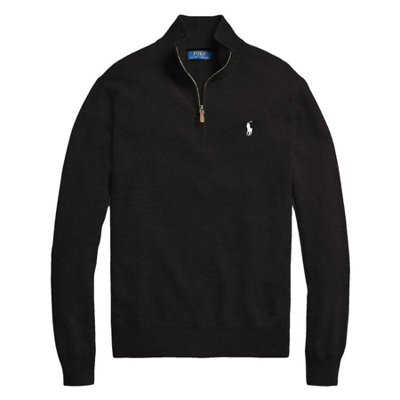 Ralph Lauren Pullover Con Zip Uomo Tinta Unita Regular-Fit Maglione Collo Alto Invernale Logo Ricamato Pony Classico Fashion