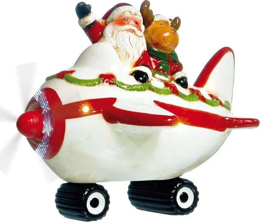 Babbo Natale con Aeroplano, elica con movimento luminoso 25 cm Casa e cucina/Decorazioni per interni/Addobbi e decorazioni per ricorrenze/Decorazioni natalizie/Schiaccianoci MagiediNatale.it - Altamura, Commerciovirtuoso.it