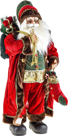 Babbo Natale con gilet verde e calza natalizia, barba folta e bianca, decorazione da 80 cm Casa e cucina/Decorazioni per interni/Addobbi e decorazioni per ricorrenze/Decorazioni natalizie/Schiaccianoci MagiediNatale.it - Altamura, Commerciovirtuoso.it