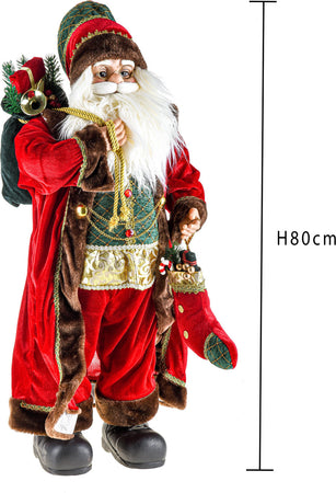 Babbo Natale con gilet verde e calza natalizia, barba folta e bianca, decorazione da 80 cm Casa e cucina/Decorazioni per interni/Addobbi e decorazioni per ricorrenze/Decorazioni natalizie/Schiaccianoci MagiediNatale.it - Altamura, Commerciovirtuoso.it