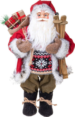 Babbo Natale con sacco regalo e sci, barba folta e bianca, decorazione da 80 cm Casa e cucina/Decorazioni per interni/Addobbi e decorazioni per ricorrenze/Decorazioni natalizie/Schiaccianoci MagiediNatale.it - Altamura, Commerciovirtuoso.it
