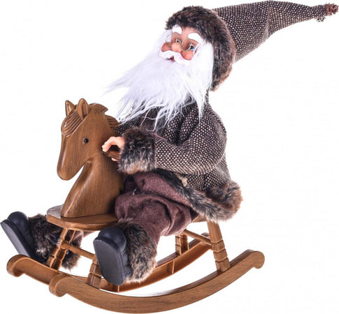 Babbo Natale pupazzo con Cavallo a dondolo in movimento e musica vestito Marrone h 28 cm Casa e cucina/Decorazioni per interni/Addobbi e decorazioni per ricorrenze/Decorazioni natalizie/Schiaccianoci MagiediNatale.it - Altamura, Commerciovirtuoso.it