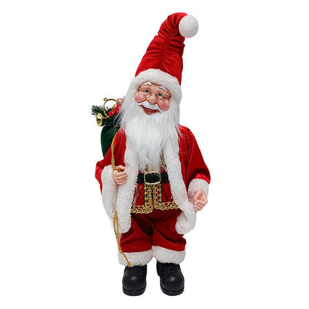 Statuetta decorativa Babbo Natale con sacco e carillon decorazione natalizia
