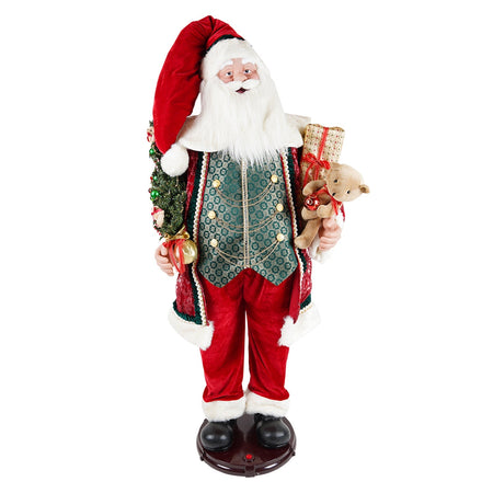 Babbo Natale decorativo danzante con adattatore decorazione natalizia h 155 cm
