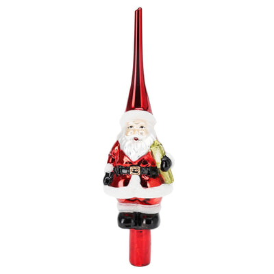 Puntale per albero di Natale in vetro decorazione natalizia h 28 cm