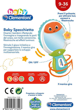Baby Clementoni - 17329 - Baby Specchietto - Gioco Prima Infanzia - Giocattolo Elettronico Parlante Italiano (batterie Incluse), Bambini 9 - 36 Mesi Giochi e giocattoli/Elettronica per bambini/Giochi elettronici Sanitaria Gioia del Bimbo - Villa San Giovanni, Commerciovirtuoso.it