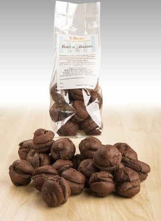 Baci Di Alassio Biscotti Liguri al Cioccolato Cuore Morbido Dolce Fatto A Mano 100% Mandorle Siciliane e Nocciole Piemontesi IGP Made in Italy fatti a mano artigianalmente made in Italy LiSicily dolci per passione - Alassio, Commerciovirtuoso.it