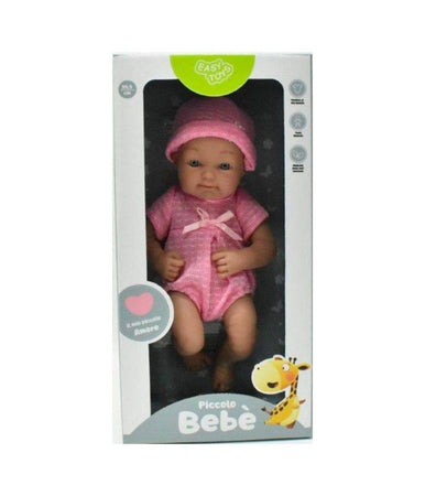 Bambolotto In Scatola Piccolo Bebè Giocattolo Bambini 3+ Vestiti Rosa 35,5 Cm
