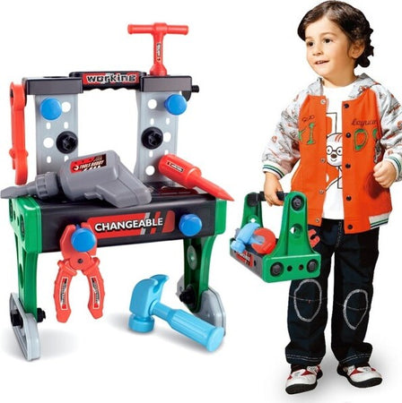 Banco Attrezzi Lavoro Giocattolo Bambini Richiudibile In Valigetta Con Accessori Giochi e giocattoli/Giochi d'imitazione e accessori di travestimento/Attrezzi da lavoro Trade Shop italia - Napoli, Commerciovirtuoso.it