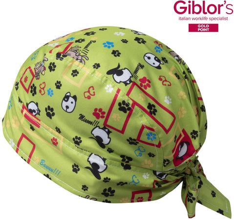 Bandana Medicale Fantasia Cane & Gatto Tessuto Antibatterico Bandana Cucina Stampata
