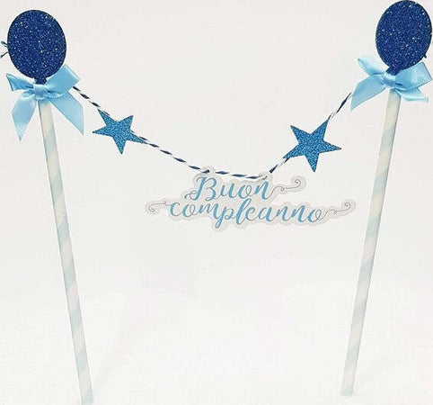 Bandierine-Cannucce-Torta-2-Pezzi-Azzurro-Buon-Compleanno-Decorazione-Festa