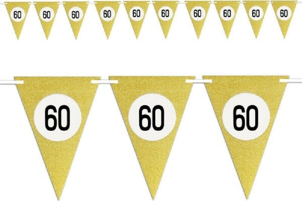 Bandierine-Festa-Compleanno-Anniversari-Set-10pz-Triangolari-Festone-Oro-60-Anni