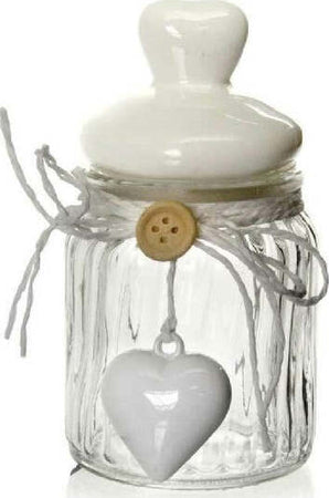 Barattolo-130ml-In-Vetro-Tappo-Cuore-Bianco-Bomboniera-Contenitore-6x11cm-750755
