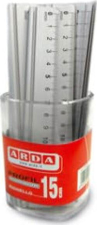 Barattolo 15 righelli - 15cm - alluminio - Arda Cancelleria e prodotti per ufficio/Scuola e materiale didattico/Materiale scolastico/Righelli e squadre Eurocartuccia - Pavullo, Commerciovirtuoso.it