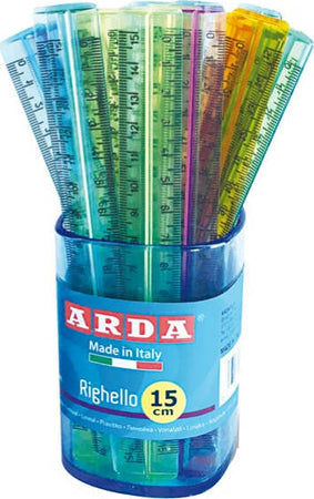 Barattolo 50 righelli - 15cm - colori trasparenti assortiti - Arda Cancelleria e prodotti per ufficio/Scuola e materiale didattico/Materiale scolastico/Righelli e squadre Eurocartuccia - Pavullo, Commerciovirtuoso.it
