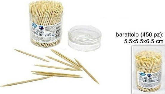 Barattolo-Da-450-Pezzi-Stuzzicadenti-In-Legno-Doppia-Punta-Cucina-Denti
