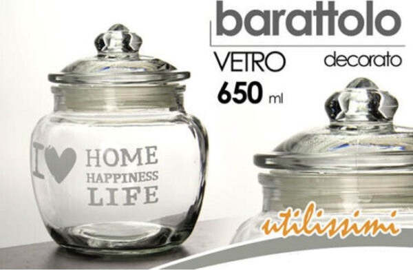 Barattolo-Ermetico-In-Vetro-Contenitore-Cucina-Coperchio-650ml-Decorato-652639